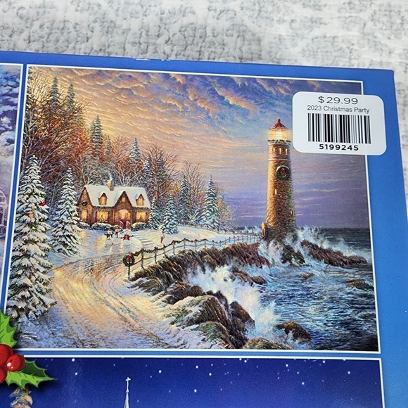 Thomas Kinkade 500 Piece Winter Four Puzzle Box - Picture 2 of 7